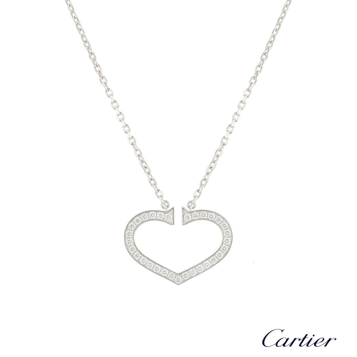 Cartier White Gold Diamond Hearts and Symbols Necklace 0.58ct G+/VS ...